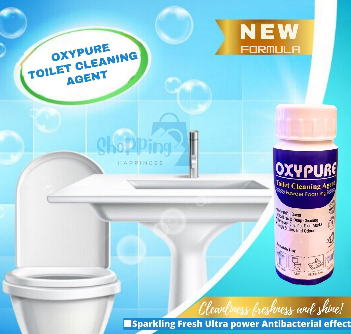 OxyPure Toilet Cleaning Agent 250 gm (Pack of 2)