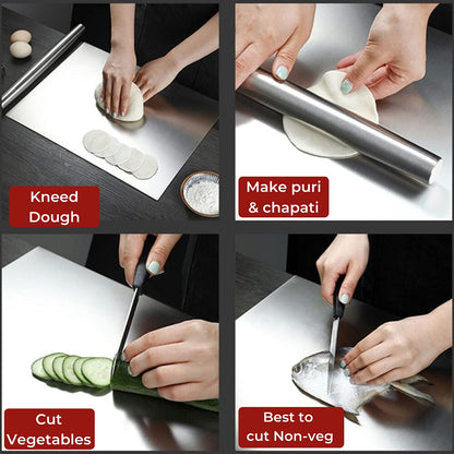 Premium Stainless Steel Chopping Board (35x31cm)