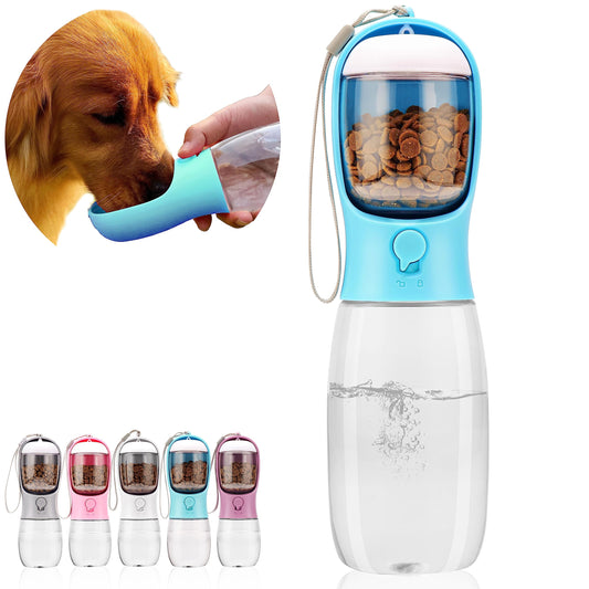2in1 Pet Water Bottle and Food Container for Dogs