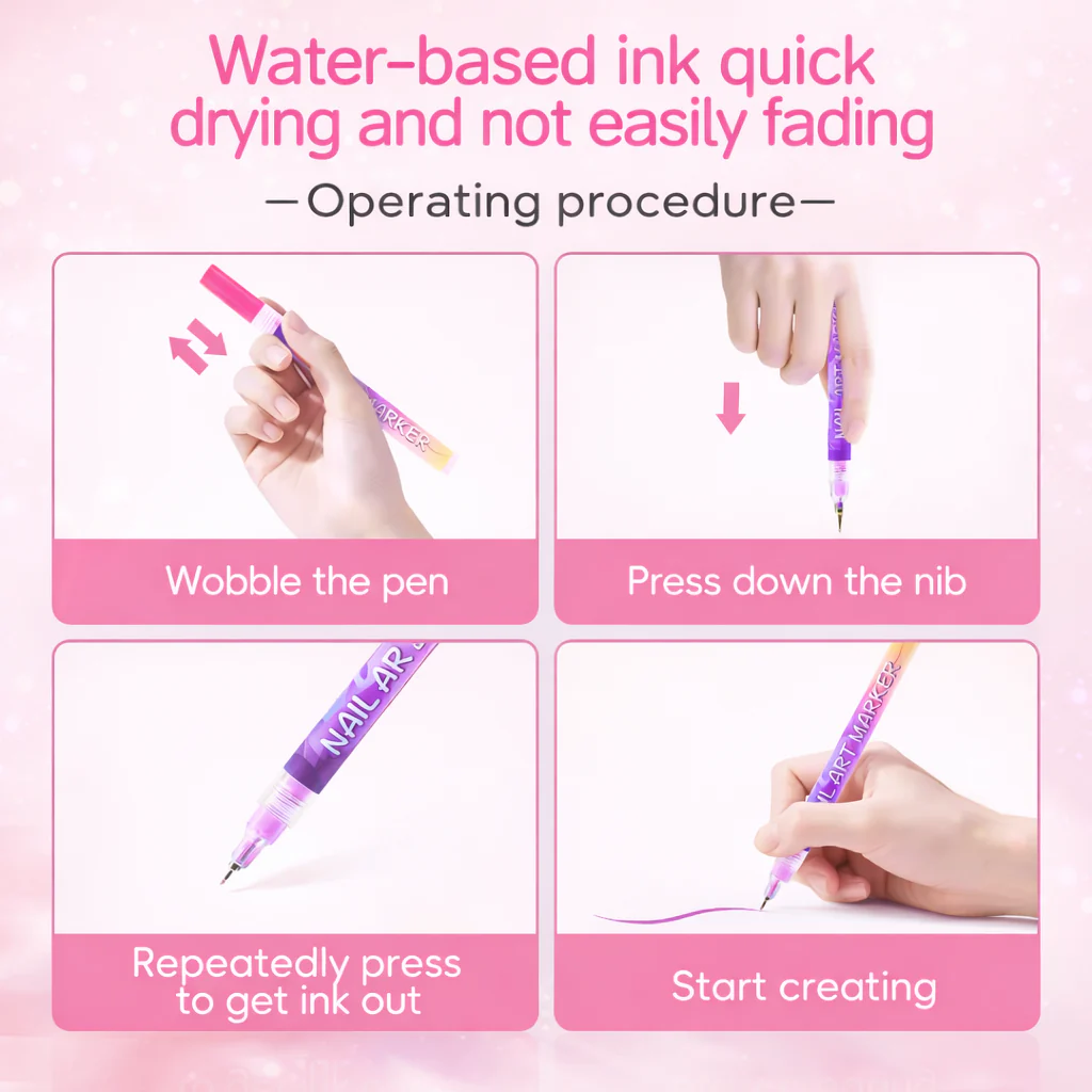 Nail Art Marker Pens | 12 Color Set
