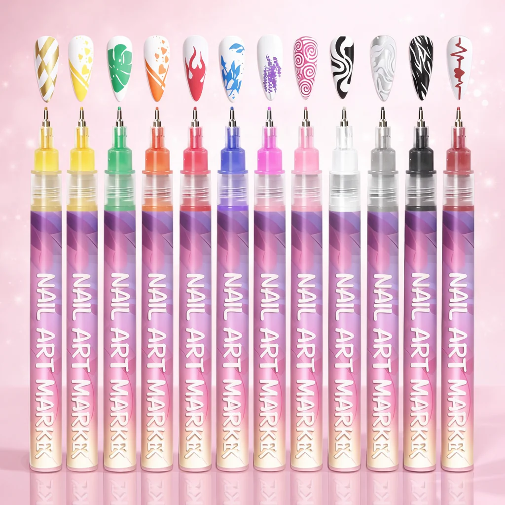 Nail Art Marker Pens | 12 Color Set