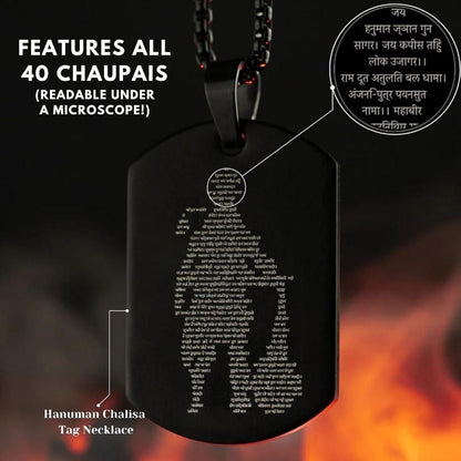 Hanuman Chalisa MicroCarved Tag Necklace