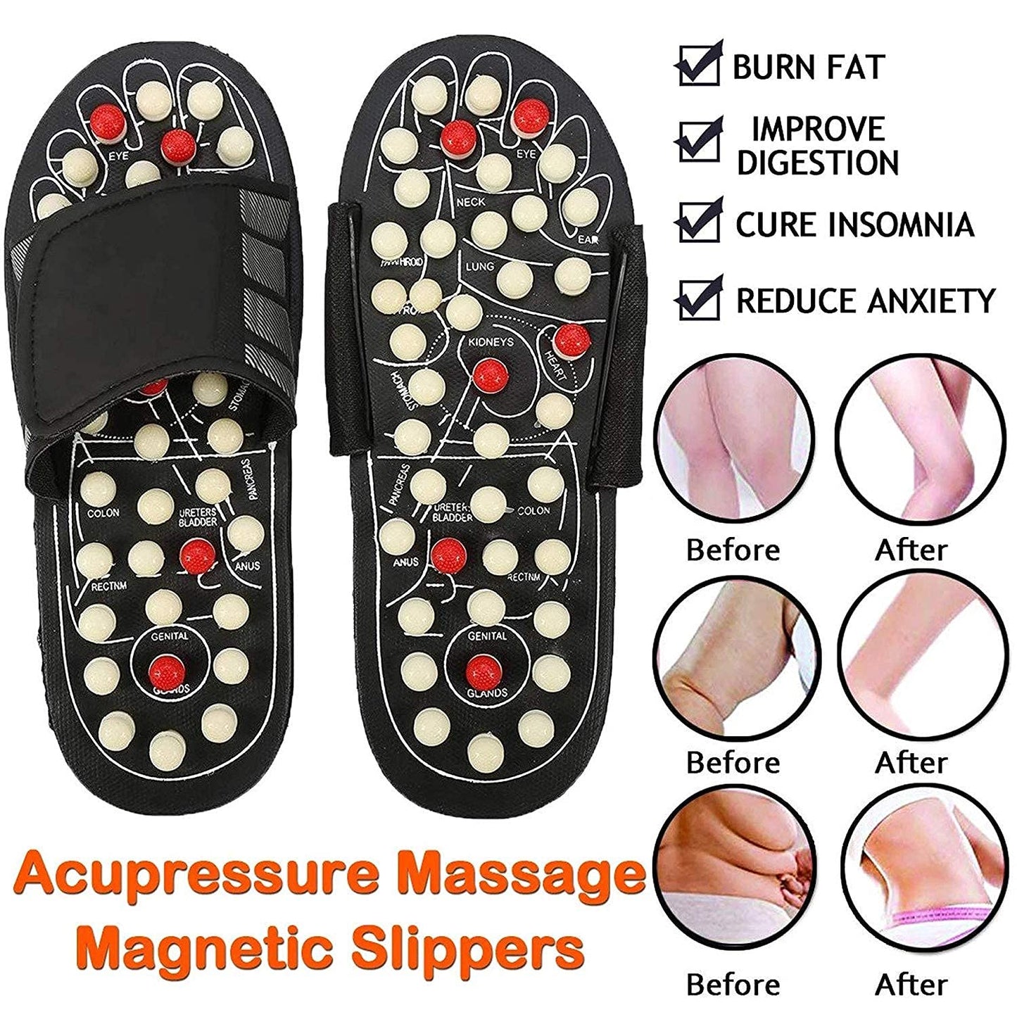 Men's and Women's Acupressure Massage Slippers Leg Foot Massager Paduka(Free Size)